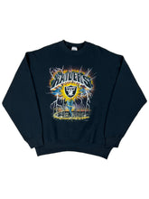 Load image into Gallery viewer, Vintage 1993 Oakland Raiders Riding The Storm lightning NFL crewneck (XL)