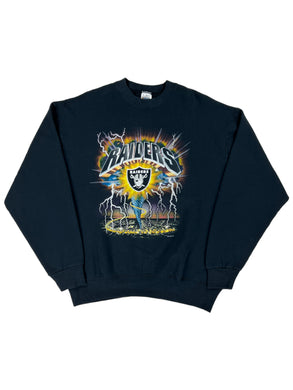 Vintage 1993 Oakland Raiders Riding The Storm lightning NFL crewneck (XL)