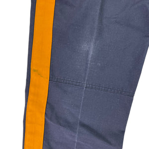 Vintage 90s Uniform tailor USA made navy yellow stripe cargo pants (35U)
