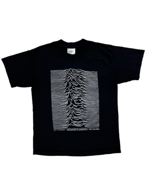 Vintage 90s Joy Division Unknown Pleasures merchandise YOUTH graphic band tee (YL/WS)