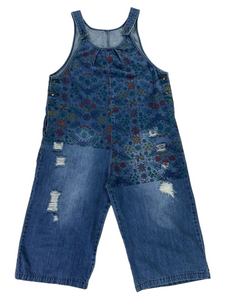 Vintage 2000s Floral denim women’s overall jeans (L/XL)