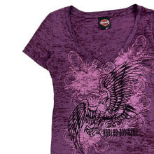 Load image into Gallery viewer, Y2K Harley Davidson Motorcycles women’s V-neck biker tee (L)