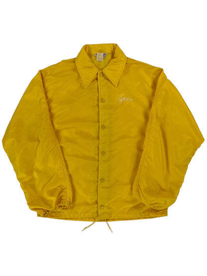 Vintage 70s Swingster Chain stitched “Jan” yellow snap up windbreaker jacket (L)