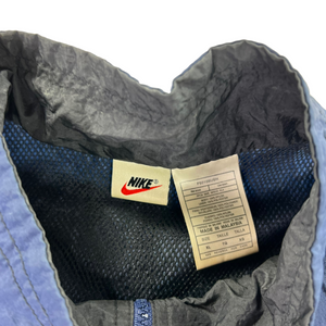 Vintage 90s Nike mini swoosh navy 1/4 zip windbreaker (XL)