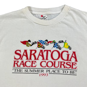 Vintage 1993 Saratoga Race Course “The Summer Place To Be” horse racing tee (L)