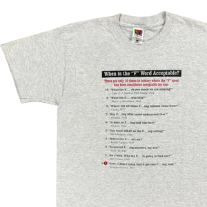 Vintage 2000s When is the F word acceptable text quote tee (L)
