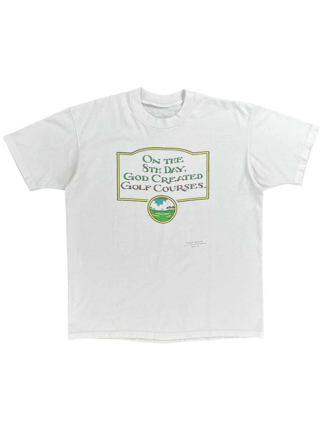 Vintage 90s On the 8th day god created golf courses tee (L)