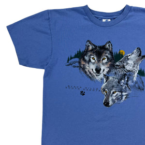 Vintage 90s Black Hills South Dakota Wolf wolves animal tee (L)