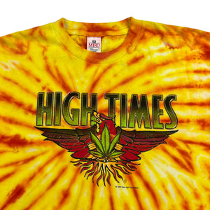 Vintage 1999 High Times Magazine tie dye marijuana leaf tee (XL)