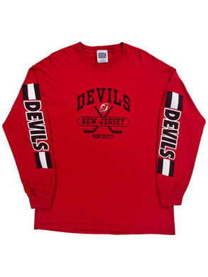 Vintage 90s New Jersey NJ Devils NHL long sleeve print tee (XL)