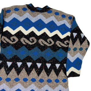 Vintage 90s KEREN geometric women’s sweater (L)