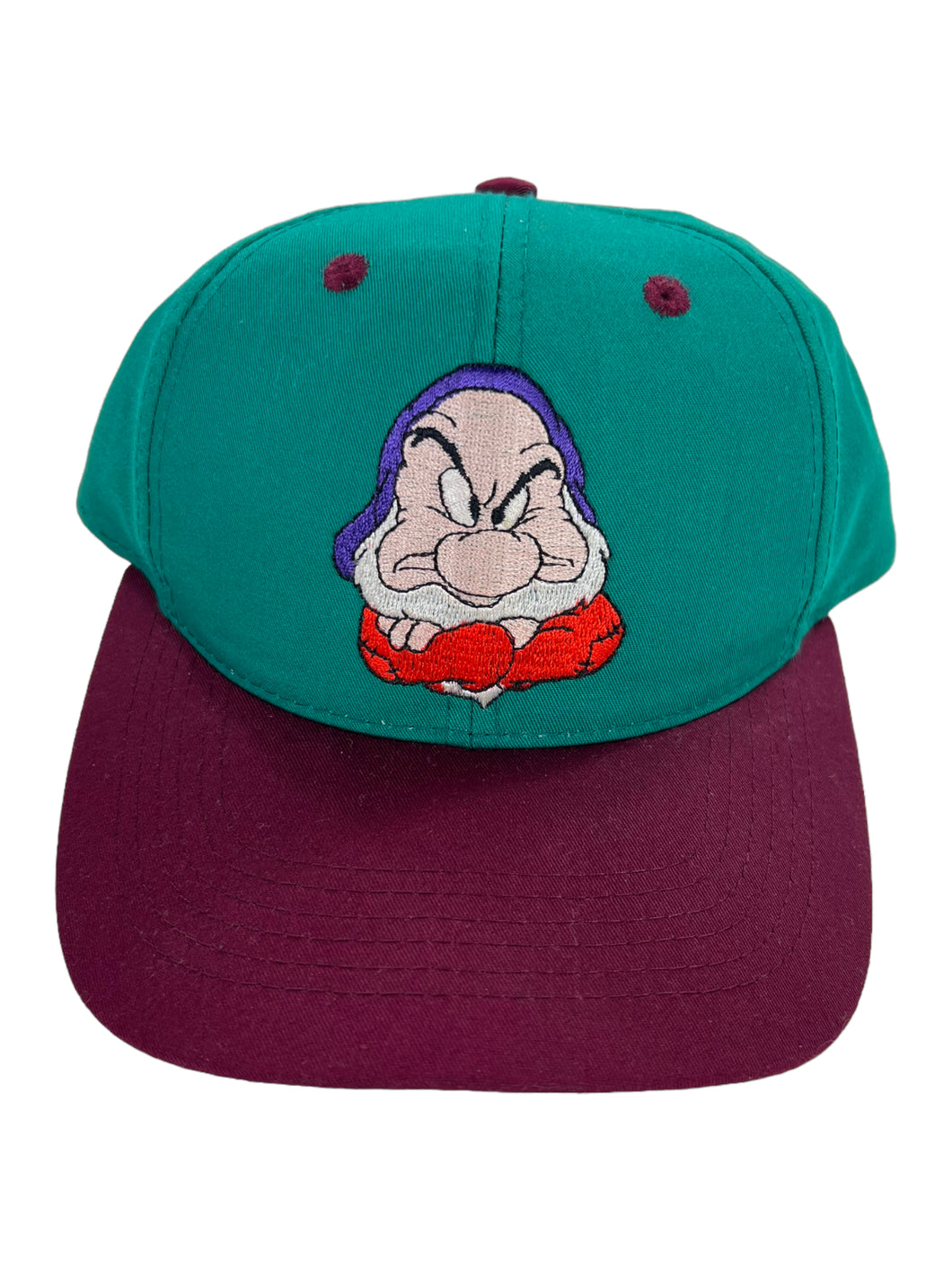 Vintage 90s Disney Grumpy block head YOUTH SnapBack hat