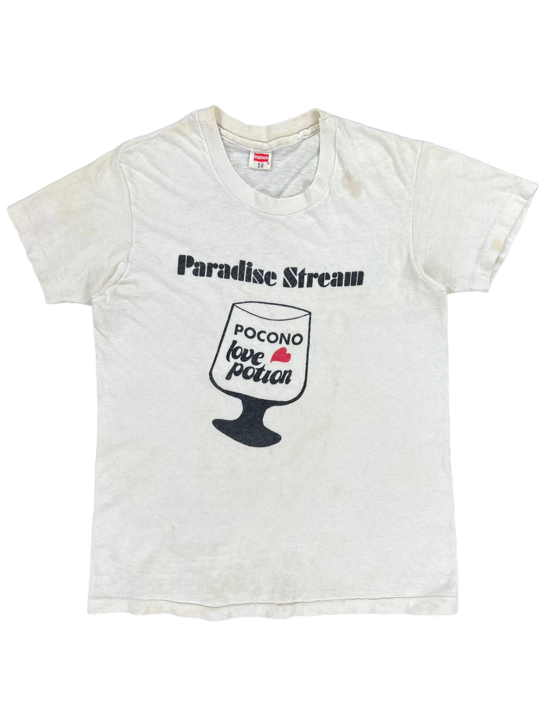 Vintage 60s Hanes Paradise Stream Poconos Love Potion worn tee (S)