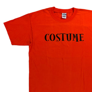 Vintage Y2K Halloween “ COSTUME “ orange spooky text tee (L)
