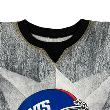 Load image into Gallery viewer, Vintage 1989 New York Giants helmet acid wash all over print lightweight crewneck shirt (L/XL)