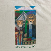Load image into Gallery viewer, Vintage 90s Hanes Lion Brand Yarns American Gothic parody art promo tee (XL)