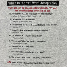 Load image into Gallery viewer, Vintage 2000s When is the F word acceptable text quote tee (L)