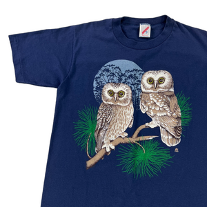 Vintage 1988 Jerzees owl owls animal print graphic tee (M)