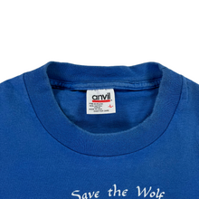 Load image into Gallery viewer, Vintage 90s Anvil Save the wolf endangered species bald Eagle animal tee (L)