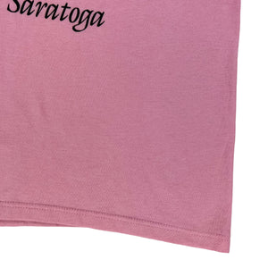 Vintage 80s New Wrinkles at Saratoga pug dog pink pastel tee (S)