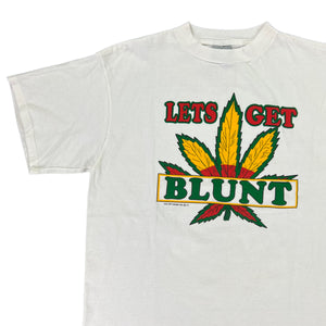 Vintage 90s Let’s get BLUNT marijuana pot leaf tee (L)