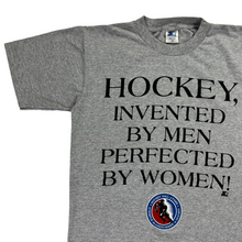 Load image into Gallery viewer, Vintage 90s Starter Hockey. Invented by men perfected by women. Hockey hall of fame tee (S)