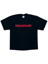 Load image into Gallery viewer, Vintage 2000s Fuhgedaboudit sopranos text tee (XL)