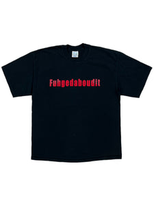 Vintage 2000s Fuhgedaboudit sopranos text tee (XL)
