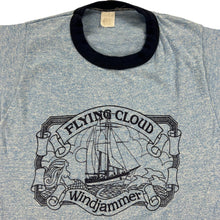 Load image into Gallery viewer, Vintage 70s Sherry Flying cloud windjammer sailboat mermaid rayon blend ringer tee (S/M)