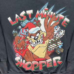 Vintage 1997 Looney Tunes Taz Tasmanian Devil last minute shopper Christmas crewneck (XL)