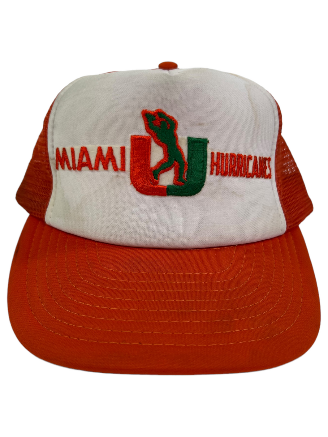 Vintage 90s University of Miami Hurricanes football mesh trucker SnapBack