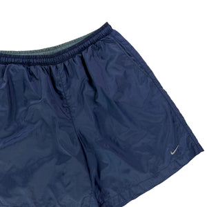 Vintage 2000s Nike mini swoosh navy board shorts (XL)