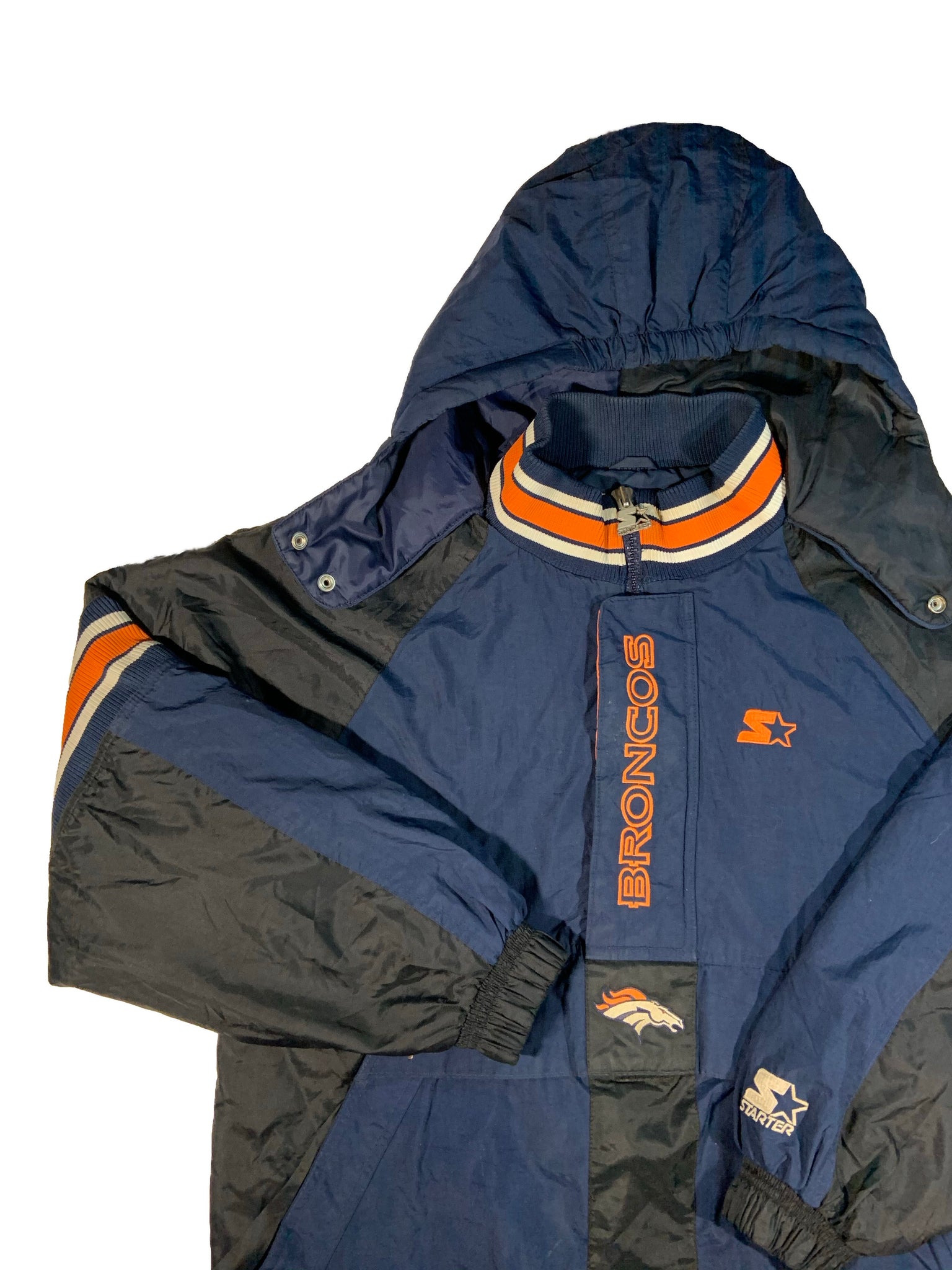 Denver Broncos Jacket Hooded Jacket Starter NFL Jacket Hoodie
