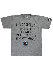 Vintage 90s Starter Hockey. Invented by men perfected by women. Hockey hall of fame tee (S)