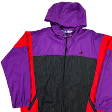 Load image into Gallery viewer, Vintage 90s Champion multi color block hooded wind breaker (XL)