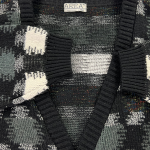 Vintage 90s AREA by TAG geometric acrylic cardigan sweater (XL)
