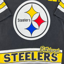 Load image into Gallery viewer, Vintage 90s Pittsburgh Steelers NFL all over print AOP tee (XL)