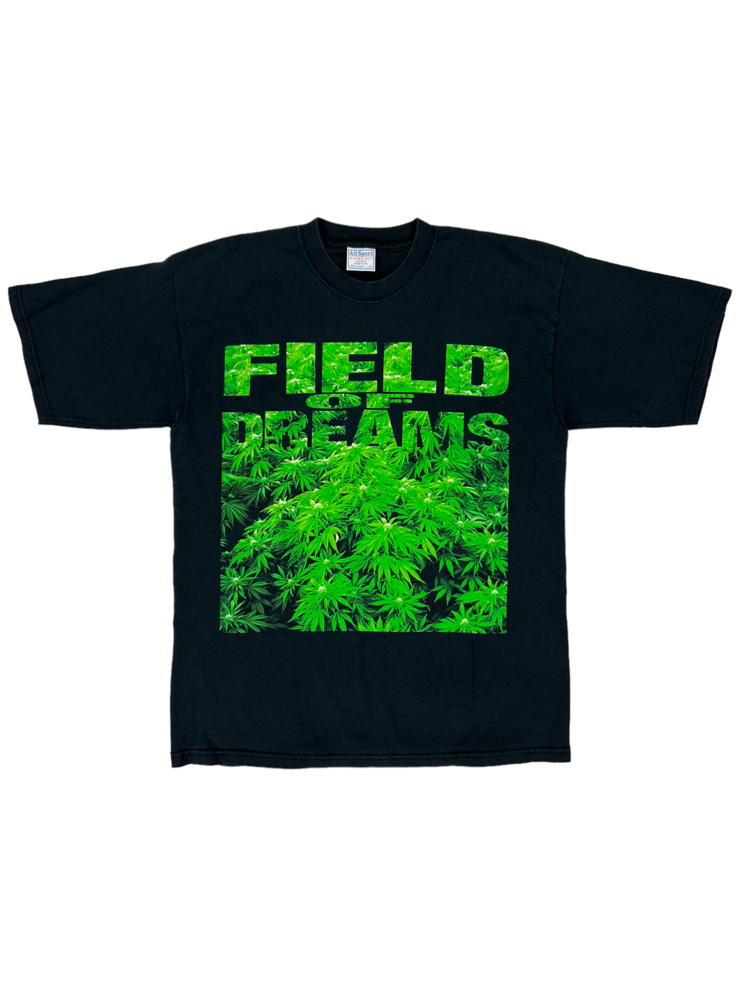 Vintage 90s Field of Dreams weed marijuana plant big print faded tee (L)