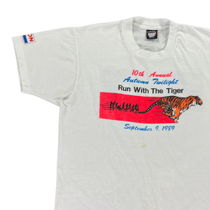 Vintage 1989 Screen Stars Exxon Run with the Tiger tee (L)