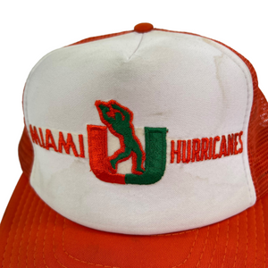 Vintage 90s University of Miami Hurricanes football mesh trucker SnapBack