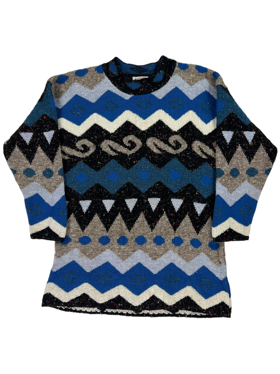 Vintage 90s KEREN geometric women’s sweater (L)