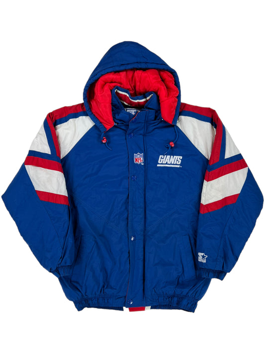 Vintage 90s Starter New York Giants hoodie puffer jacket (XL)