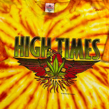 Load image into Gallery viewer, Vintage 1999 High Times Magazine tie dye marijuana leaf tee (XL)