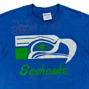 Vintage 80s Seattle Seahawks old logo faded NFL tee (M/L)