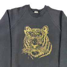 Load image into Gallery viewer, Vintage 90s Fruit of the loom tiger animal gold black crewneck (L)