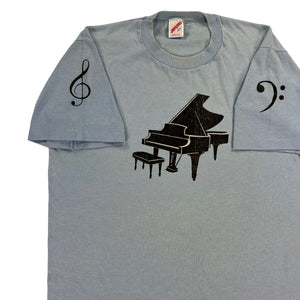 Vintage 80s Piano “Musicians are sound people” faded tee (L)