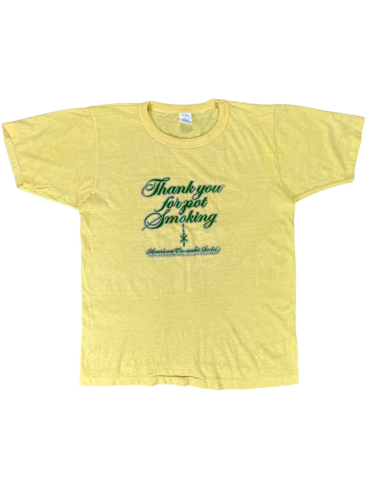 Vintage 1978 Thank You For Pot Smoking American Cannabis Society tee (M)