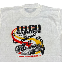Load image into Gallery viewer, Vintage 1976 IB CO Gaskets engines Long Beach California art car racing tee (L)
