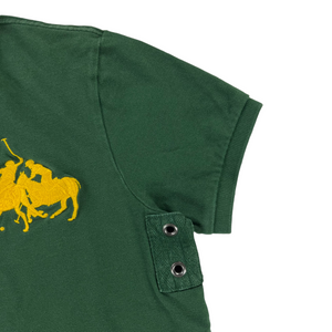 Vintage polo Ralph Lauren double horse stripe polo shirt (M)