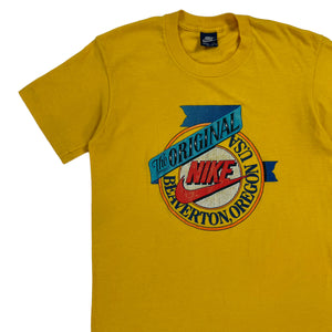 Vintage 80s The Original Nike Beaverton Oregon USA yellow tee (L)